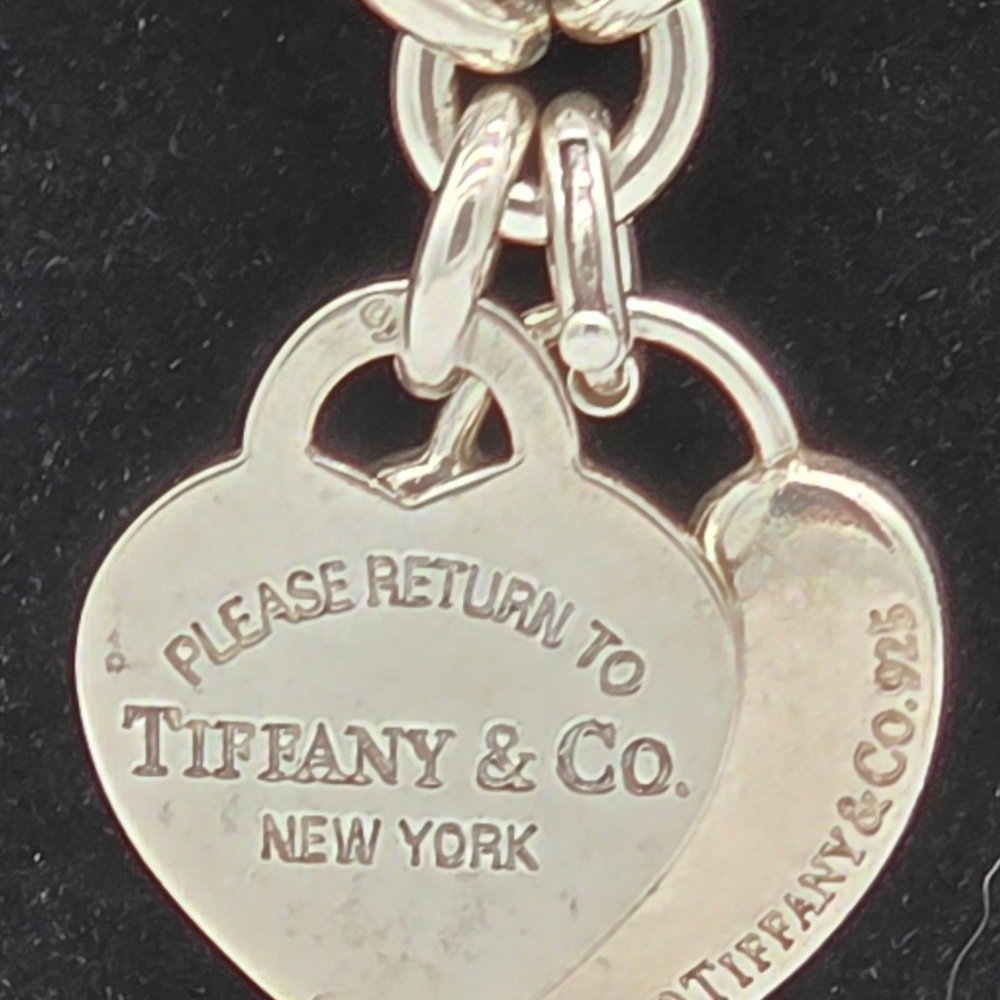 Tiffany & Co. Silver Heart Tag Necklace With Extra Charm 20in - Picture 4 of 8